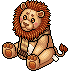 Leone con Sciarpa Marrone image