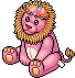 Leone Corona di Fiori rosa image