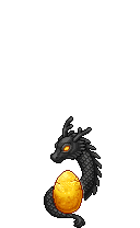 Statua Uovo Dragone Nero Regale